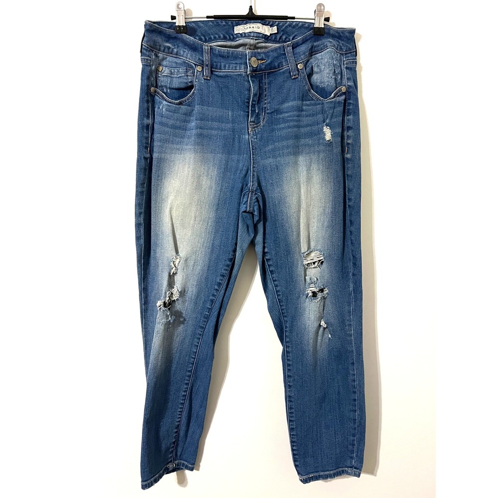 TORRID Distressed Skinny Jeans Women 12R Blue Denim Ripped Faded Casual Edgy